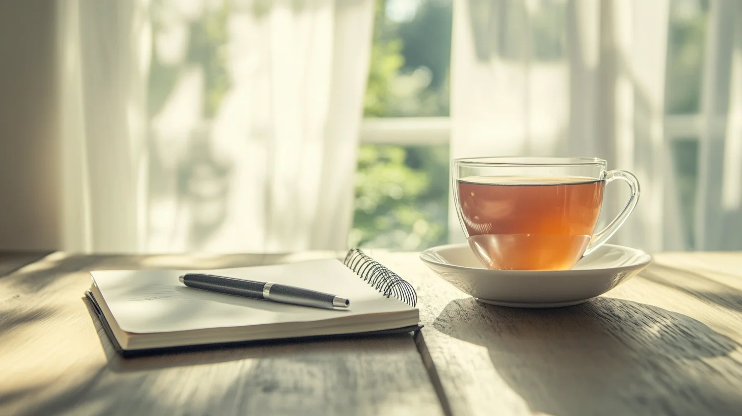 Clean desk with notebook showing loan rate calculations and financial planning
